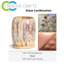 Sandstone SW176 over Coral Sands SW168 Stoneware Combination